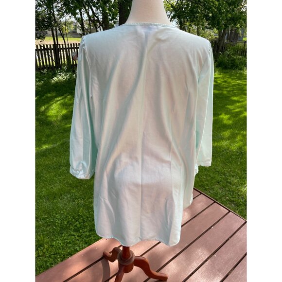 Vintage Stardust Womens Mint Green Nightgown With Lace Trim & 3/4 Sleeves - Picture 4 of 6